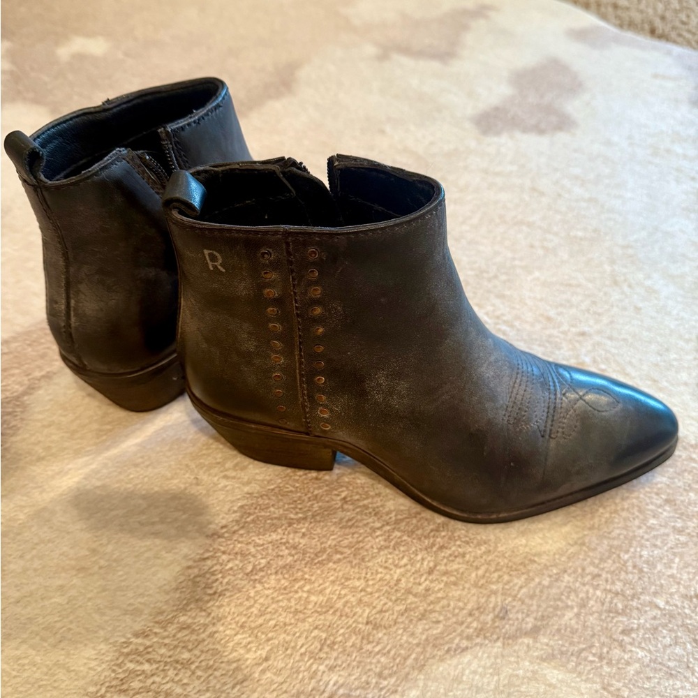 Roan by bedstu Black Ankle Boots with Studded Detail